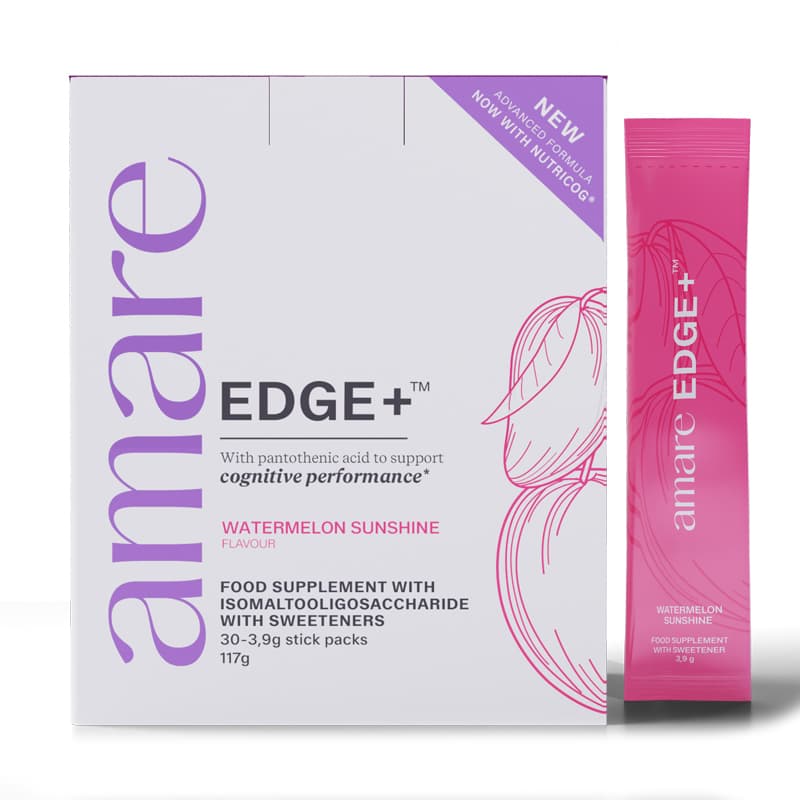 Amare EDGE+™ Watermelon — Cafeïnevrij nootropicum voor drive & focus