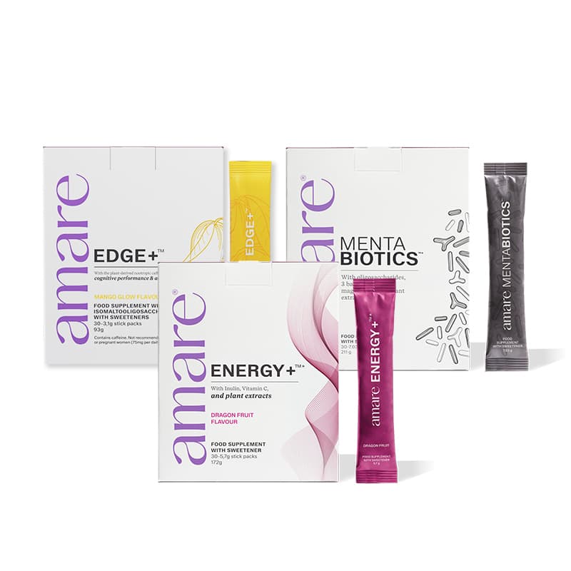 Amare Happy Juice Pack® - EDGE+™ Mango — bundel voor mentale focus & veerkracht