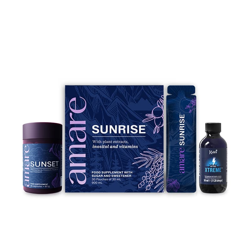 Amare Triangle of Wellness Xtreme — Sunrise, Nitro Xtreme en Sunset dag-nacht pakket